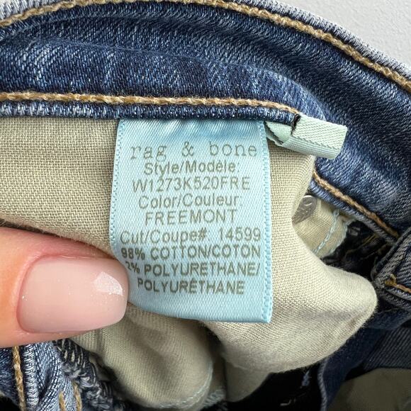 Rag & Bone Dive Jeans Denim Freemont Wash Cotton Blend High Rise Skinny Size 26 - Picture 8 of 9